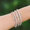 Nouveau Bracelet de chaîne de Tennis en Mossianite en or massif 2mm 3mm 4mm, bijoux 10k 14k 18k, Bracelet de Tennis en or véritable