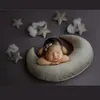 Born Baby Pography Props poduszka księżyca z gwiazdami krawat z zestawem niemowlęta pozowanie poduszki dziecięce akcesoria Praphy 240226