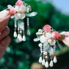 Accessori per capelli Ragazza di fiore Perla Copricapo in stile cinese Set di clip Hanfu Forcina antica