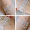 Garters 2 Pcs White Stockings Bridal Garter Leg Accessories Belt Wedding Fashion Rhinestone Pendant Miss