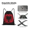 Shopping Bags Retro Albania Flag Drawstring Backpack Women Men Sport Gym Sackpack Portable Albanian Bag Sack