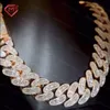 Helt isad Moissanite Cuban Chain 16mm Hip Baguette 925 Sterling Silver Thick VVS Moissanite Cuban Link Chain