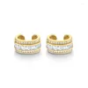 Backs Earrings KEYOUNUO Exquisite Gold Plated CZ Ear Cuff For Women Zircon Fake Piercing Clip Party Wedding Jewelry Wholesale