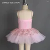 Palco desgaste crianças rosa ballet tutu vestido lantejoulas spandex corpete com tule curto saia princesa traje para meninas 20246