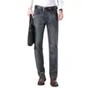 Jeans d'affaires pour hommes, décontracté, droit, extensible, mode classique, gris, noir, pantalon de travail, en Denim, vêtements de marque, 240227