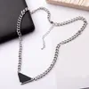 Elegant necklace designer women black triangle hip hop jewelry european style date party men chain beautiful ordinary necklaces designer distinctive ZB011 F4