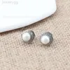 Ontwerper David Yumans Yurma Jewelry XX 925 Sterling Silver Pearl Earstuds met zirkoon oorbellen