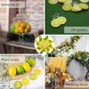 Dekorativa blommor falska citroner limefrukter och skivor set - paket med 36 faux citrusfrukter konstgjorda dekorationer för hemkök