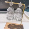 dangle earrings night club Pearl tassels for wedding zircon waterdropドバイブライダルコスチュームジュエリーサマーパーティーe9766