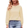 Koszulki damskie stały kolor vintage 11-shirt żeńskie odzież moda jesienna tuniki podstawowe swobodne kobiety 2024 Koszula z długim rękawem