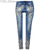 Jeans Plus Size 25-33! Kvinnor Luxury Denim Jeans Womenskinny Stretch Pencil Slim Vintage H0908 240304