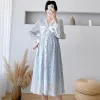 Dresses 672# 2022 Autumn Spring Lace Maternity Long Dress Elegant Ins V Neck A Line Clothes for Pregnant Women Sexy Hot Pregnancy