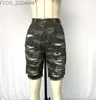 Jeans Jeans Ripped Camouflage Jeans Sexy High Waist Denim Shorts Jeans Camouflage Straight Shorts 240304