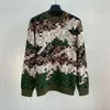 Falection Mens Italia Moda l Camoflage Jacquard Jersey Cuello Redondo Suéter De Punto