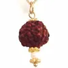 Ciondoli Rudraksha naturale Perline di pietre preziose Ciondolo Collana in oro Natale Giorno del Ringraziamento Emotivo Benedizione di perline Incandescente Yoga Elegante