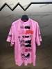 xinxinbuy Maglietta da uomo firmata Tee 2024 Graffiti lettera stampa modello Parigi manica corta in cotone donna blu nero rosso XS-2XL