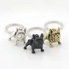 Metal Black French Bulldog Key Chain Cute Dog Animal Keychains Keyrings Women Bag Charm Pet Jewellery Gift Whole Bulk Lots241Q