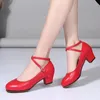 Chaussures de danse d'été pour femmes et filles, chaussures de danse pour salle de bal latine, pratique de la Salsa moderne, bout fermé, semelle en caoutchouc souple, 240228