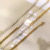 Nouveauté vente chaude strass brillant finition dorée Miami chaîne à maillons cubains collier en acier titane Bracelet