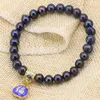 Link bransoletki uroki Naturalne czarne płaszczyzny perełki dla kobiet złota w kolorze złotym Cloisonne 7-8 mm Boletka biżuteria 7,5 cala B3118