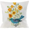 Stol täcker Magpie och Wildflower Printed Linen Pudowcase SOFA CUSHION COVER Hemförbättring kan anpassas för dig 40x40 50x50 60x60