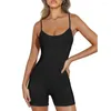 Women's Shorts Women Bodysuit Spaghetti Strap Round Neck Tight Sleeveless Going Out Jumpsuit For Yoga Gym Sports Club