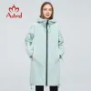 Jackor Astrid 2022 Kvinnor Spring Trench Coat Women Jacka Zipper Ytterkläder Kvinnliga Fashion Loose Long Solid Hooded Windbreaker ZS8720