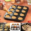 12 szklanki muffinki Stalowa stalowa stal bez stałej formy Bakewa Bakeware Tray Kitchen Pieczenie okrągłe ciasto narzędzia 240226