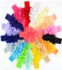 50 PCS Baby Headwear Head Flower Accessories 4 Inch Chiffon med mjuk elastisk spetspannband stretchigt hårband6739750