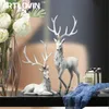 Statue de cerf haut de gamme, Figurines de renne en résine, Sculpture d'élan pour salon, décoration de luxe pour la maison, ornements de table nordiques 240219