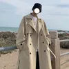 Streetwear Spring Trench Korean Men mode Overcoat för manlig lång vindbrytare Streetwear Men's Woman's Coat Loose Clothing 240304