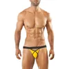 Men's Sexy Silk Slippery Lifting Hip Thong Low Waist Elastic Belt Breathable Double Ding Underwear 952310