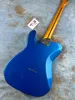 Guitarra elétrica, corpo de xilofone de amieiro importado, azul brilhante e prata, todo o sanduíche, embalagem relâmpago