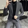 Mäns kostymer 2024Boutique High-End Pure Feel (kostymbyxor) Fashion Business Handsome Trend Korean Version Slim Suit Two-Piece