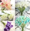 Cheap Artificial PU Mini Bridal Flower Calla Bouquet Real Touch Flowers For Home Decoration Wedding Decorative Flowers 12 Colors O8122903