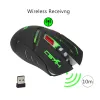 Muizen HXSJ X30 2400 dpi Oplaadbare Draadloze Gaming Muis 7 kleuren Achtergrondverlichting Ademhalingscomfort Gamer Muizen voor Computer Desktop Laptop