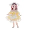 Ganska anime 1/6 BJD BYTE DOLLS FÖR KID GIRLS 6 till 10 år Ball-Jointed Comic Face Doll 30cm med klänningar Klädklänning Girl 240219