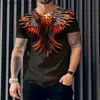 T-shirty męskie 2023 NOWA T-shirt męski 3D Wing T-shirt Hip Hop krótkie rękawa Pullover Street T-shirt Summer Mens Ubranie L240304