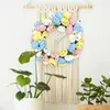 Decorative Flowers Egg Wreath Spring Home Decor Artificial Happay Easter Garland With Colorful Eggs For Party Decoration