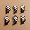 Charms 10pcs 16x28mm Cute Enamel Halloween Ghost For Jewelry Making Drop Earrings Pendants Necklaces DIY Crafts Accessories