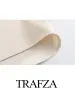 Suits TRAFZA Suits For Women Fashion Silk Satin Loose Single Breasted Blouses + Show Curve Beach Style Woman Female Mermaid Skirts