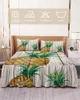 Bed Skirt Vintage Wood Grain Tropical Fruit Pineapple Fitted Bedspread With Pillowcases Mattress Cover Bedding Set Sheet
