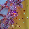 LIUHUO Customize Colors Figure Skating Dress Girls Teens Ice Skating Dance Skirt Quality Crystals Stretchy Spandex Dancewear Ballet Performance Orange Gradient