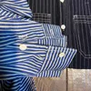 Chemises décontractées pour hommes Blunt Razor T-1 Taille asiatique Super haute qualité American Retro Classic Stripe Vertical Stripe Chemise de travail à manches longues