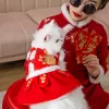 衣料品猫中国の新年の赤いタングスーツ衣装