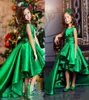 Yeni Varış Emerald Yeşil Kızlar Pageant Elbiseleri Yüksek Düşük Prenses Çiçek Kız Elbiseleri Düğünler İçin Güzel Çocuklar Cemaati Dress8832639