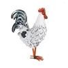 Bahçe Dekorasyonları Metal Rooster Decors Arka Bahçe için Yard Tavuk Heykeli