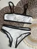 パリ水着デザイナービキニセット2024黒い白い水着ラグジュアリービーチウェアブランドファッションプッシュアップ入浴スーツ女性XL