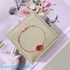 2024jewelry Designer Vans Four-leaf Clover Bracelet Ladybug Four-leaf Clover Beetle 18k Rose Gold Natural Fritillaria Lucky Flower Bracelet