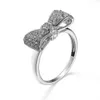 Модное простое женское обручальное кольцо в форме галстука-бабочки с фианитом из белого золота для влюбленных Sz6-10226u
